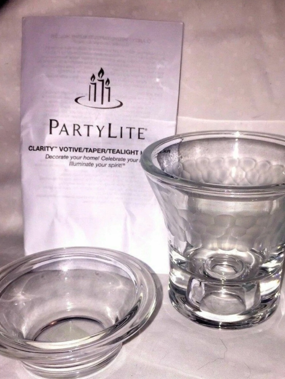 PartyLite Clarity Clear Glass Votive/Taper/Tealight Holder - Clear